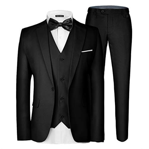Classic Elegance: Men's Black 3-Piece Suit - Timeless Sophistication