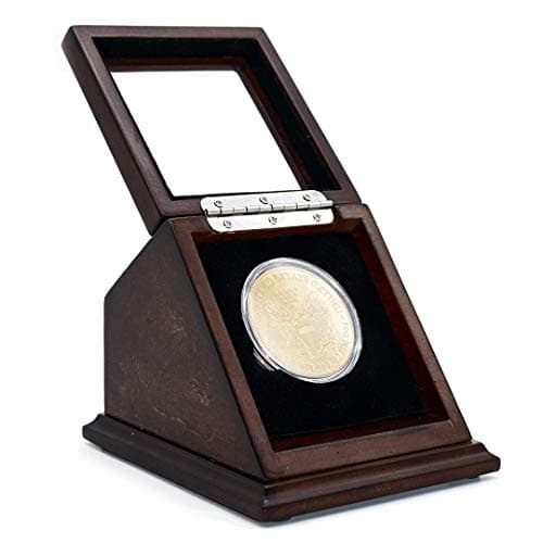 Premium Wood & Glass Coin Display: Ideal for 1.75" Coins