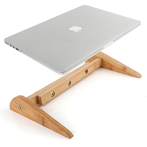 Mobile Eco-wood Laptop Stand: Ergonomic, Adjustable, Portable