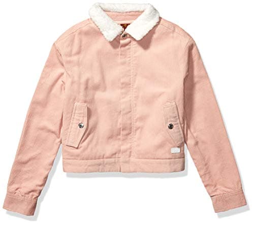 Pink Sherpa-Lined Corduroy Bomber: Iconic Cozy Style with Pockets