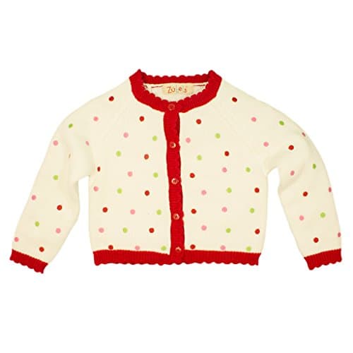 Zubels Baby Girls' Hand-Knit Polka Dot Cardigan: Cozy Cotton Delight