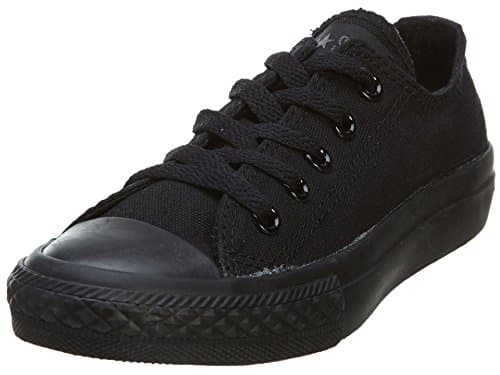 Kids' Classic Black Canvas Low-Top Sneakers, Size 13.5