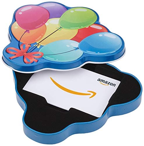 Amazon.com Gift Card in a Happy Birthday Balloons Tin