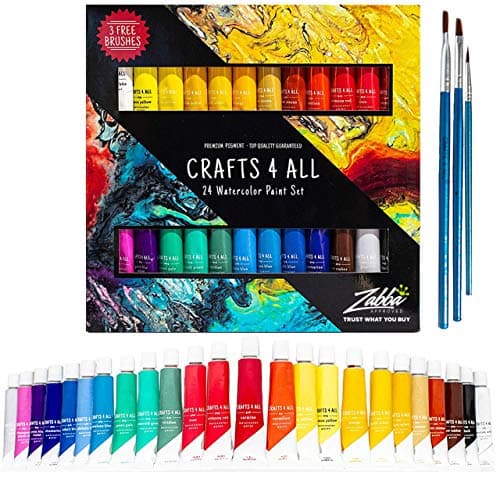 Brilliant Watercolors: 24 Shades + Brushes for Artistic Mastery!