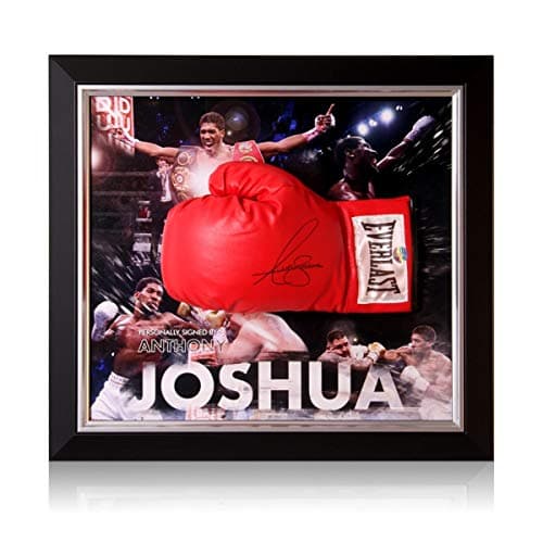 Anthony Joshua Champion's Edition Signed Red Glove in Deluxe Frame