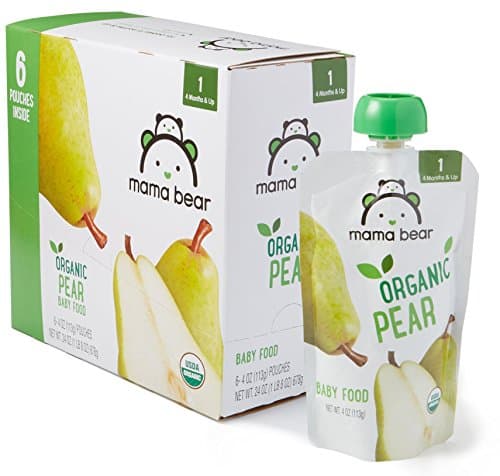 **"Mama Bear Organic Pear Baby Food 12-Pack"**