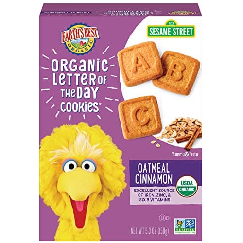 Sesame Street Toddler Organic Oatmeal Letter Cookies, 5.3 oz x 6