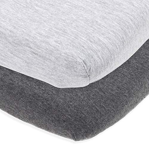 Heather Grey 100% Cotton Pack n Play Sheets: Luxe & Safe - 2 Pack