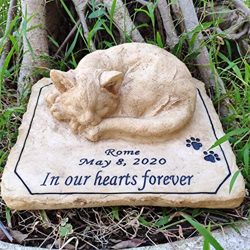 Eternal Paws: Personalized 3-D Cat Memorial Stone - Customize Now